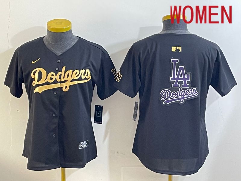 Women Los Angeles Dodgers Blank Black Gold Game 2024 Nike MLB Jersey style 12093->women mlb jersey->Women Jersey